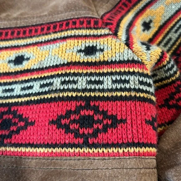 Vintage Original Arizona Jean Company Suede Tribal Stripe Bomber Jacket